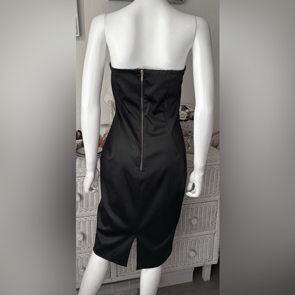 Express Design Studio Strapless Tube Top Satin Dress in Black color Size 12 NWT - Picture 2 of 8